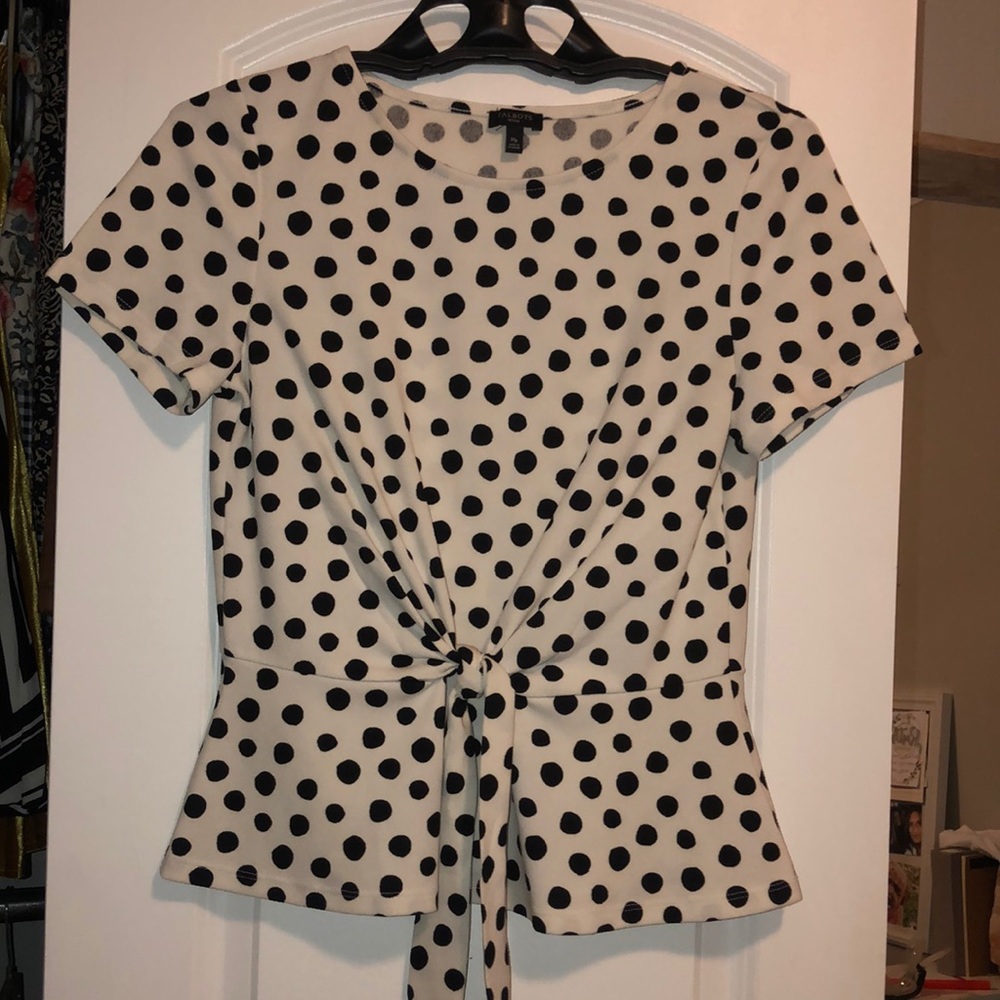 Talbots Poka dot Top